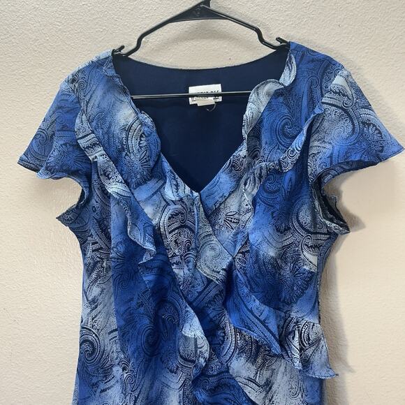 Robbie Bee Dress Sz 16 Paisley Ruffle 90s Y2K Fairy Night Out Cocktail Party - Picture 2 of 9